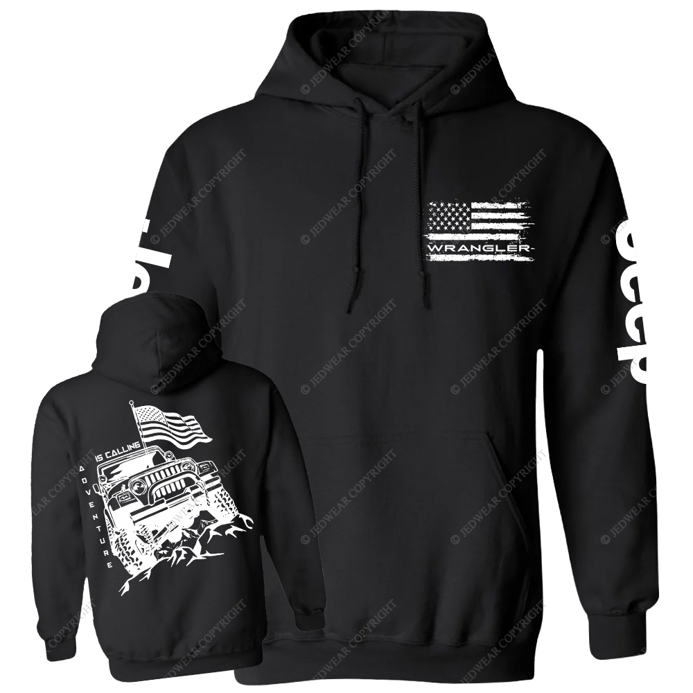 Adventure Is Calling Wrangler Offroad 4x4 Jp Casual Hoodie