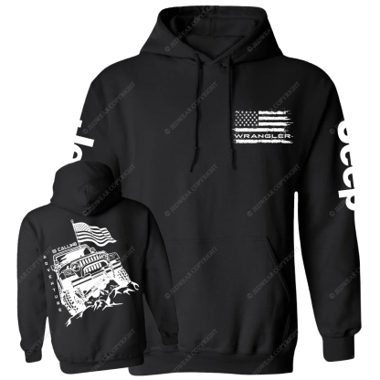 Adventure Is Calling Wrangler Offroad 4x4 Jp Casual Hoodie