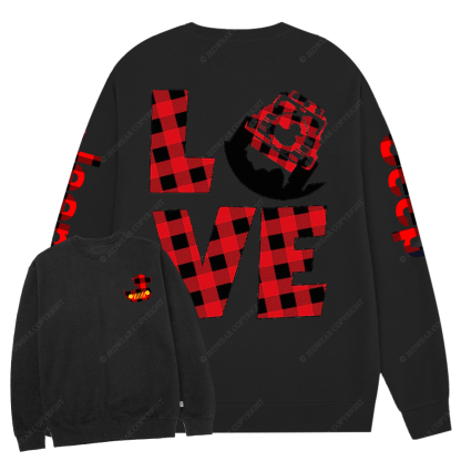 Christmas Black And Red Duck Love Car Jp Crew Neck Sweatshirt
