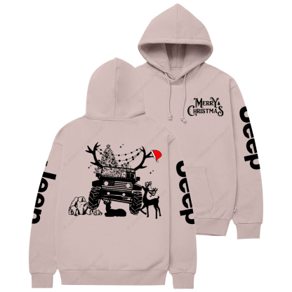 Christmas American Off Road 4x4 Car Jp Casual Hoodie