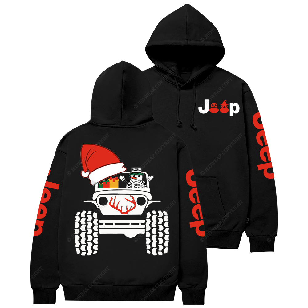 Merry Christmas 4x4 Snowman Reindeer Jp Casual Hoodie