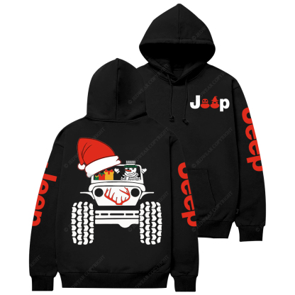 Merry Christmas 4x4 Snowman Reindeer Jp Casual Hoodie