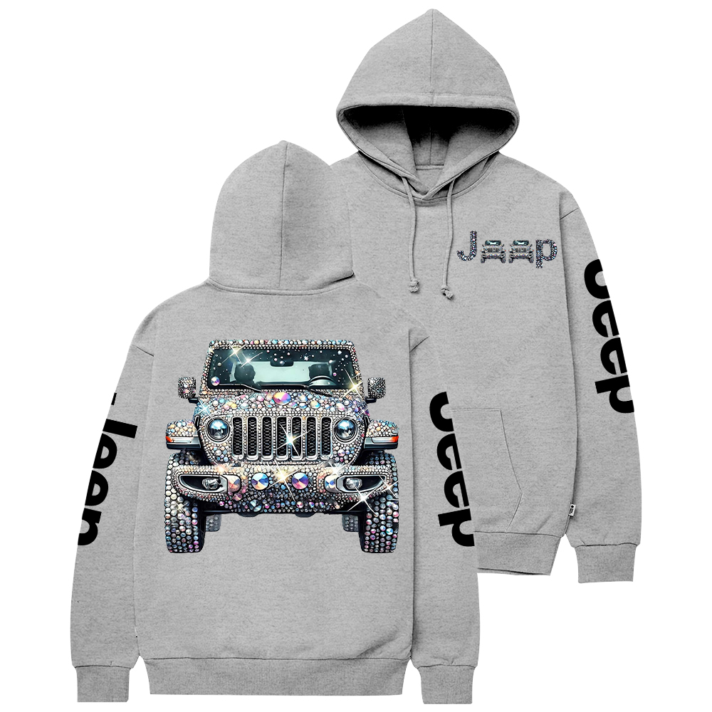 Bling Sparkle Rhinestone Car Glam Girl Jp Casual Hoodie