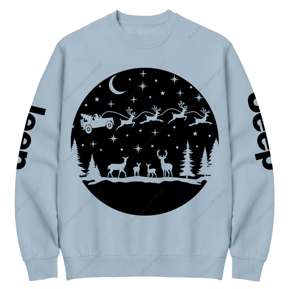 Santa Off Road Christmas 4x4 Jp Crew Neck Sweatshirt