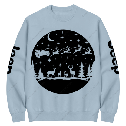 Santa Off Road Christmas 4x4 Jp Crew Neck Sweatshirt