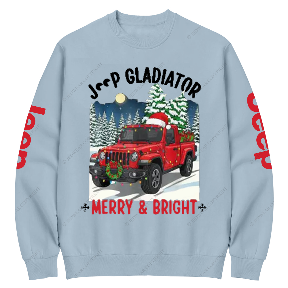 Merry Christmas Bright Gladiator Jp Crew Neck Sweatshirt