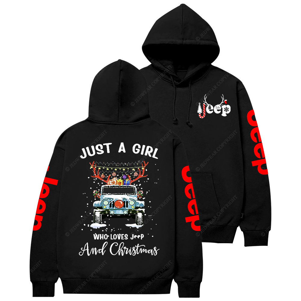 Just A Girl Who Loves Car And Christmas Jp Casual Hoodie