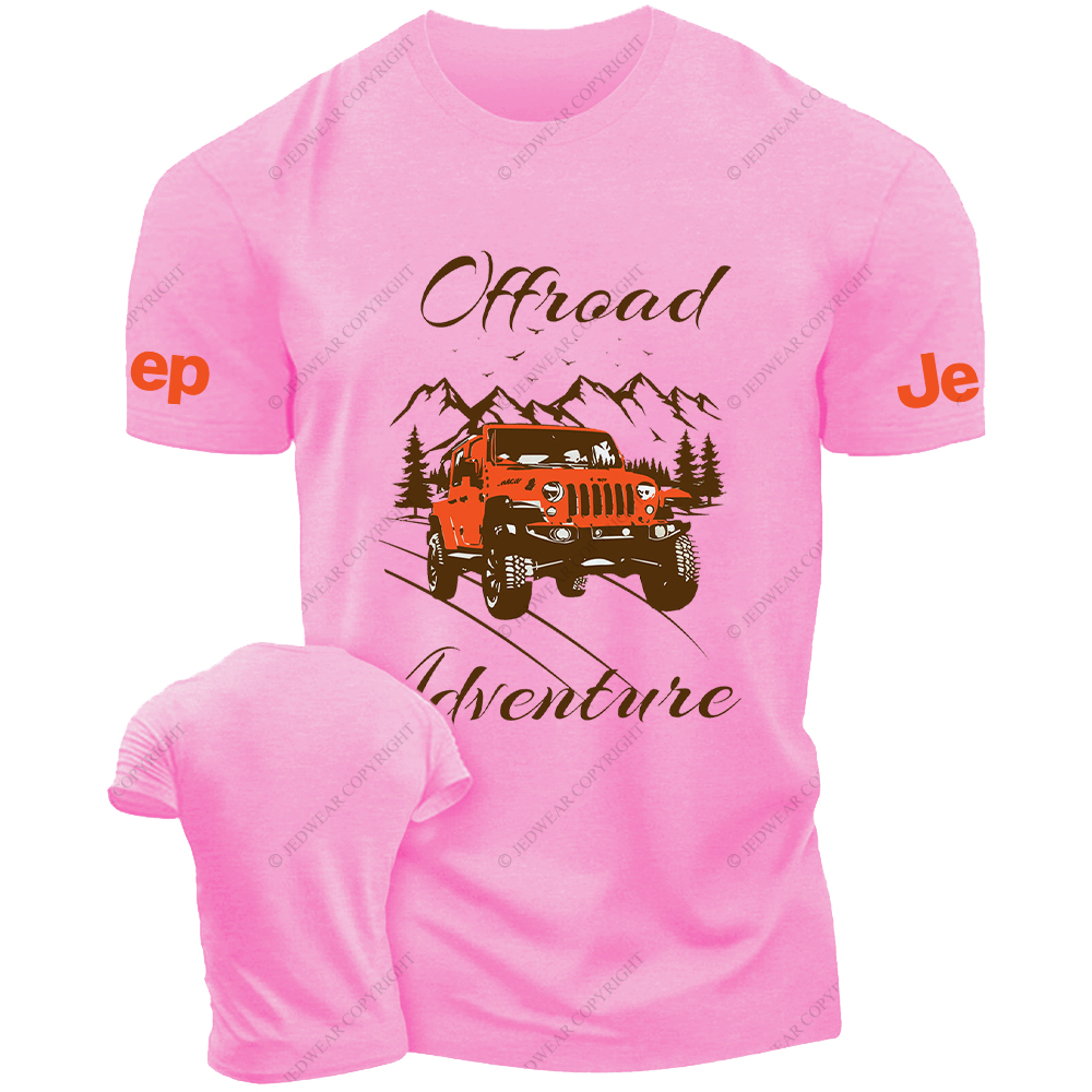 Off-Road Adventure Orange Vehicle Driving On The Road JP T-Shirt