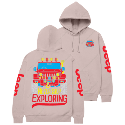 Never Stop Exploring Retro Style Jp Casual Hoodie