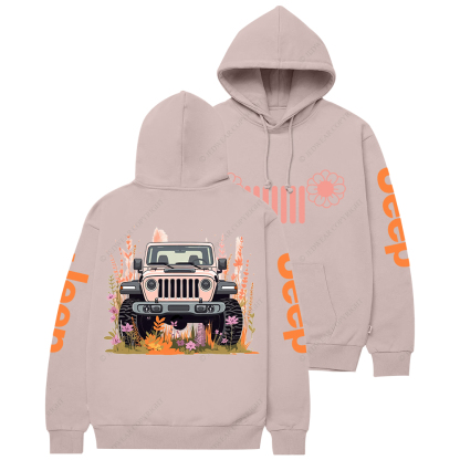 Here Is A Pink Car With A Black Top Parked In The Grass Jp Casual Hoodie