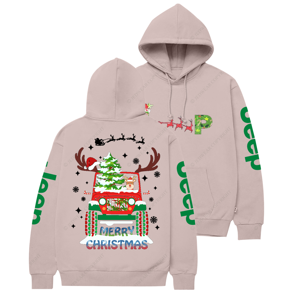Merry Christmas Sleigh Elk Jp Casual Hoodie