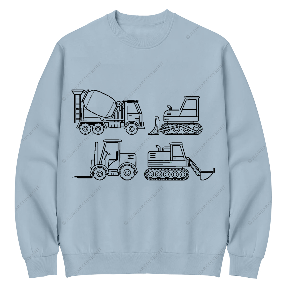 4 Construction Trucks Jp Crew Neck Sweatshirt