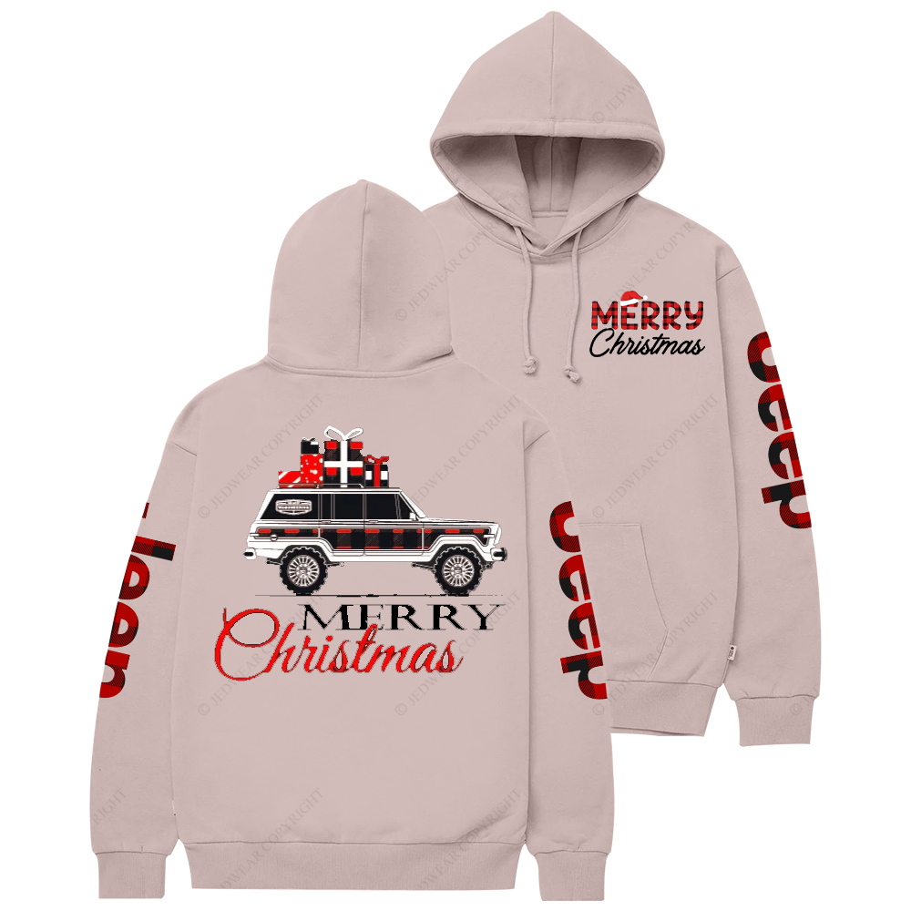 Merry Christmas Red And Black Plaid Jp Casual Hoodie