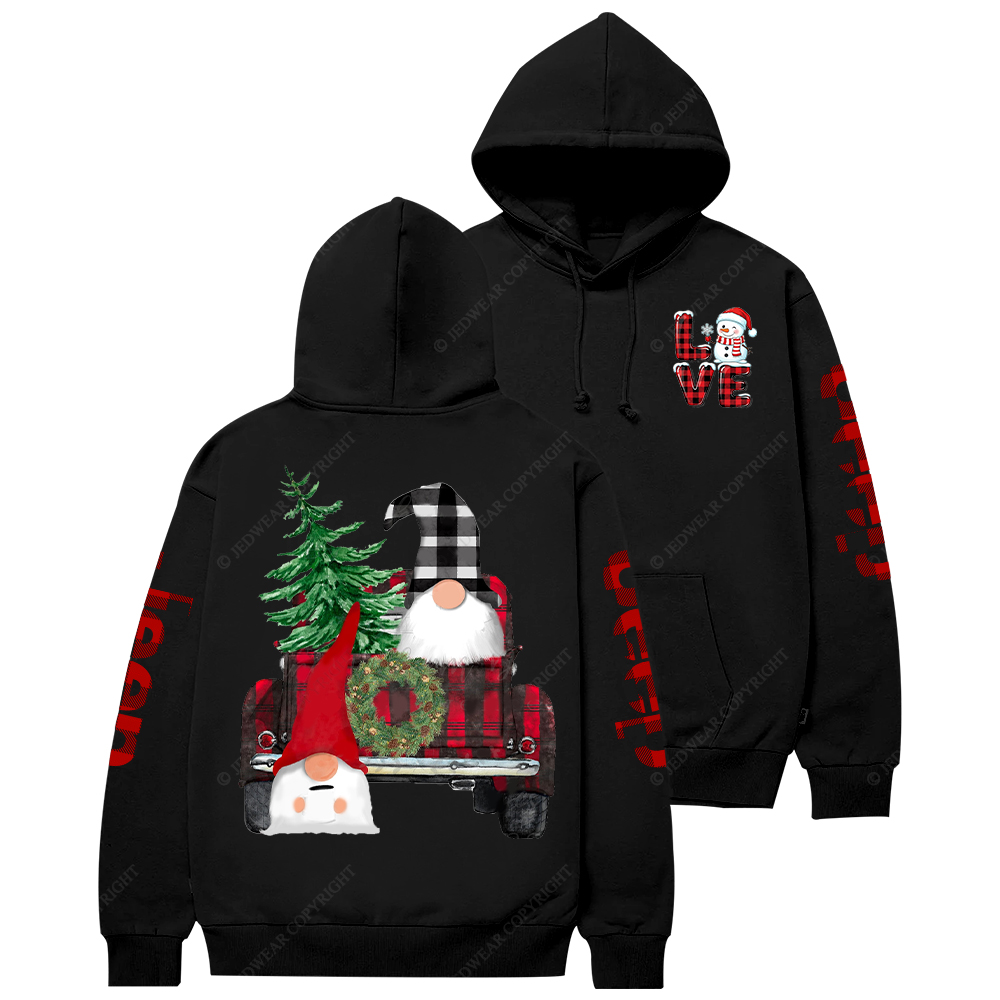 Merry Christmas Gnome Red And Black Plaid Jp Casual Hoodie