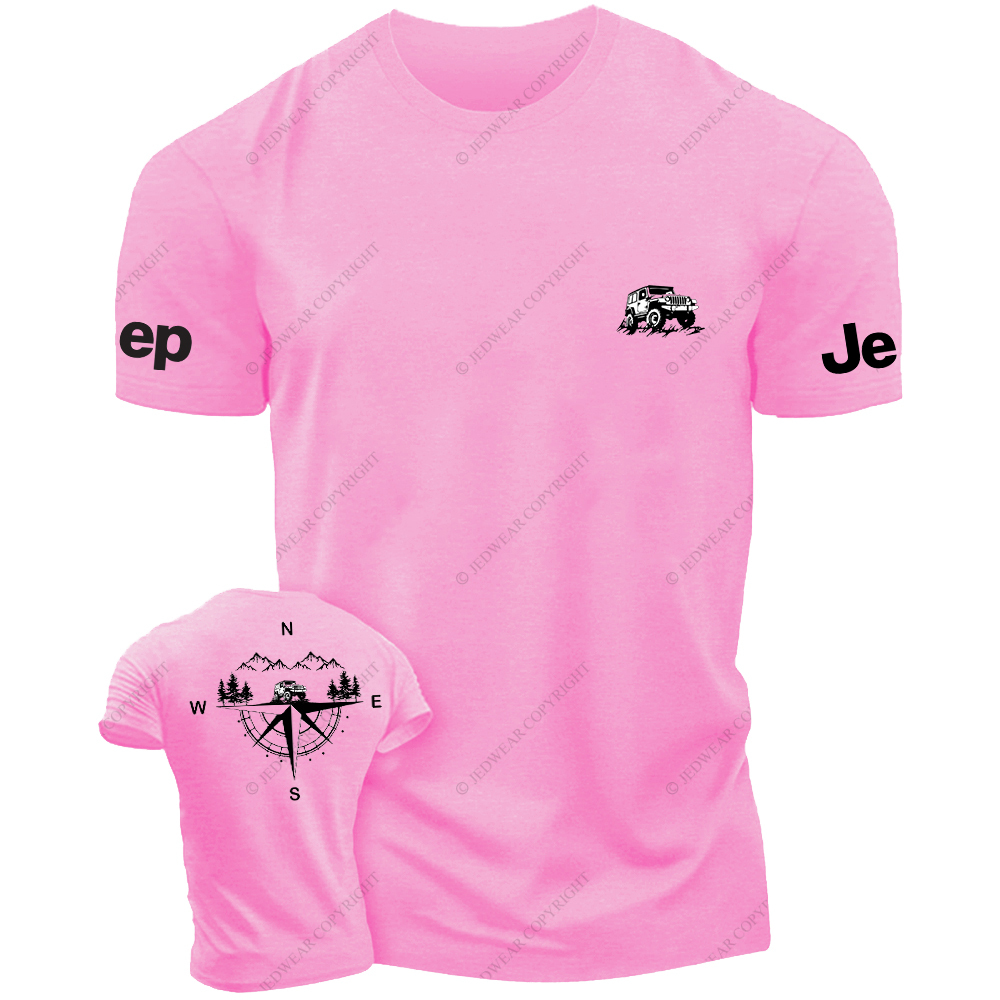 Compass Mountains And Trees Front And Rear Design JP T-Shirt