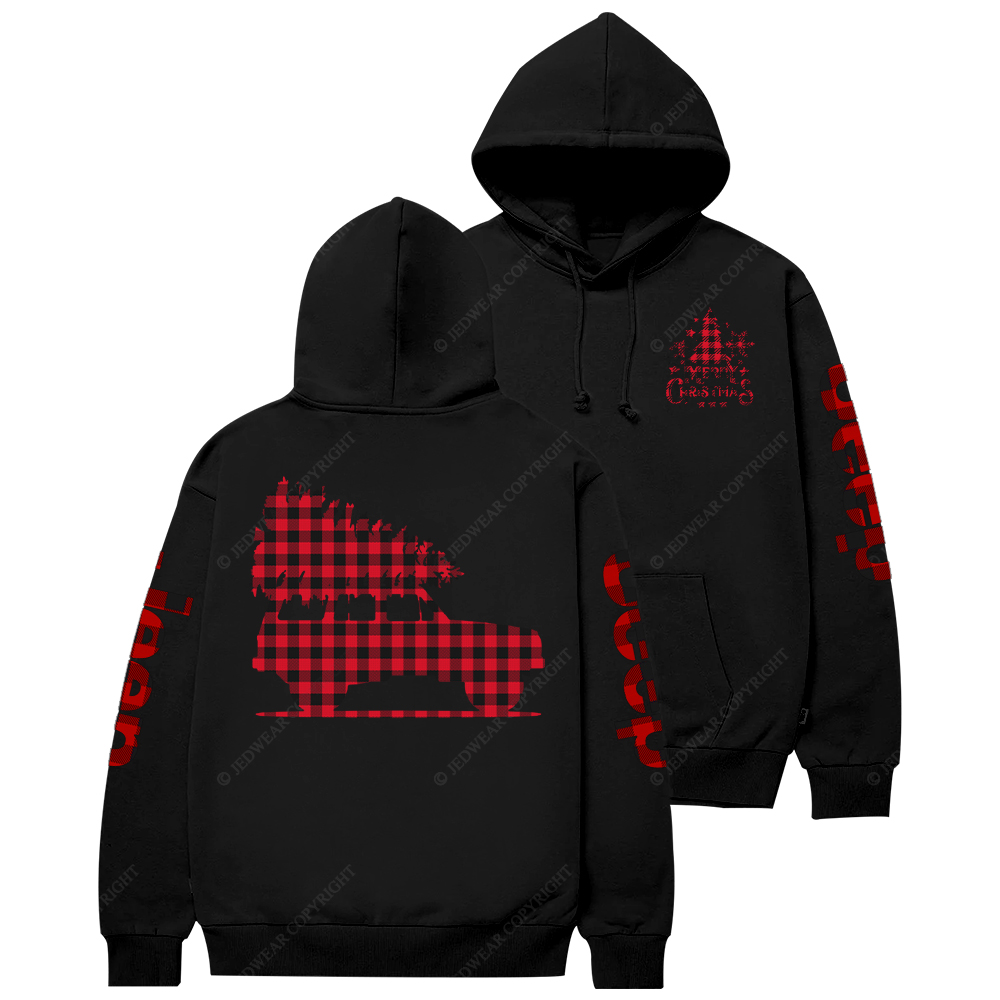 Merry Christmas Tree Red And Black Plaid Jp Casual Hoodie