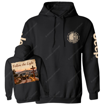 Follow The Light Jesus Jp Casual Hoodie