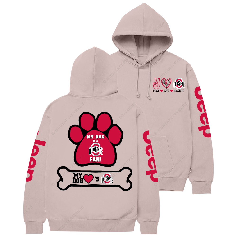 Ohio State Buckeyes Paw Print Jp Casual Hoodie