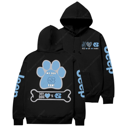 North Carolina Tar Heels Paw Print Jp Casual Hoodie