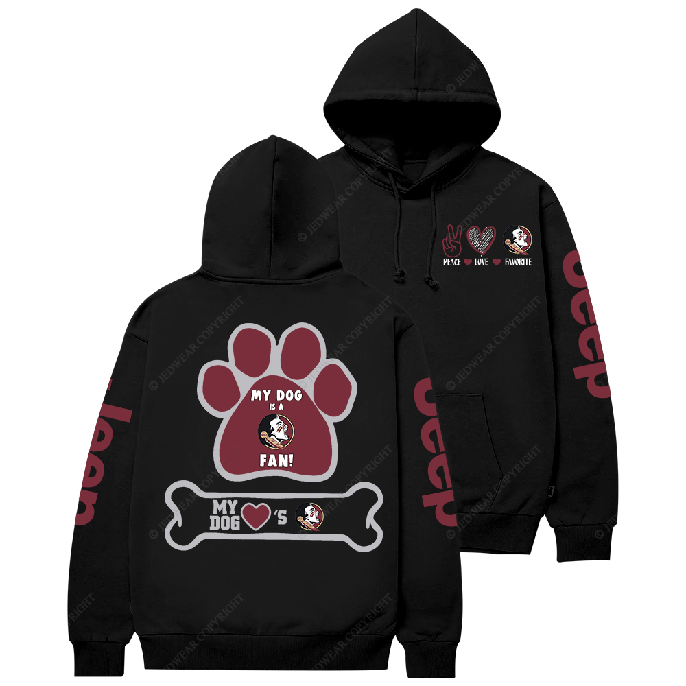 Florida State Seminoles Paw Print Jp Casual Hoodie