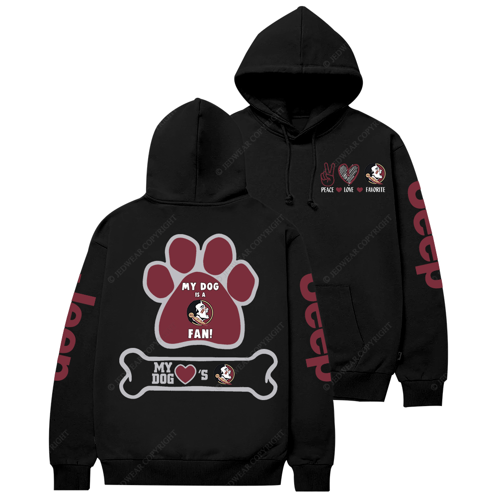 Florida State Seminoles Paw Print Jp Casual Hoodie