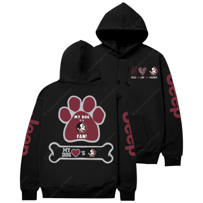 Florida State Seminoles Paw Print Jp Casual Hoodie