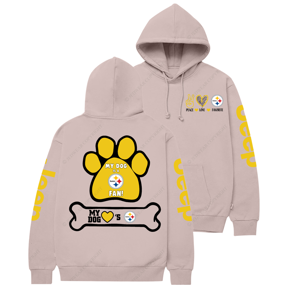 Pittsburgh Steelers Paw Print Jp Casual Hoodie