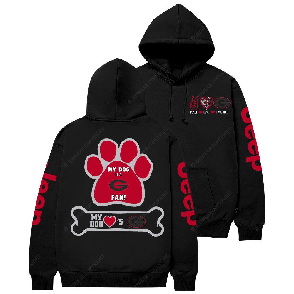 Georgia Bulldogs Paw Print Jp Casual Hoodie