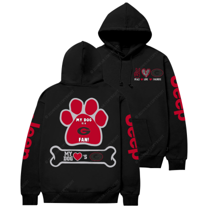 Georgia Bulldogs Paw Print Jp Casual Hoodie