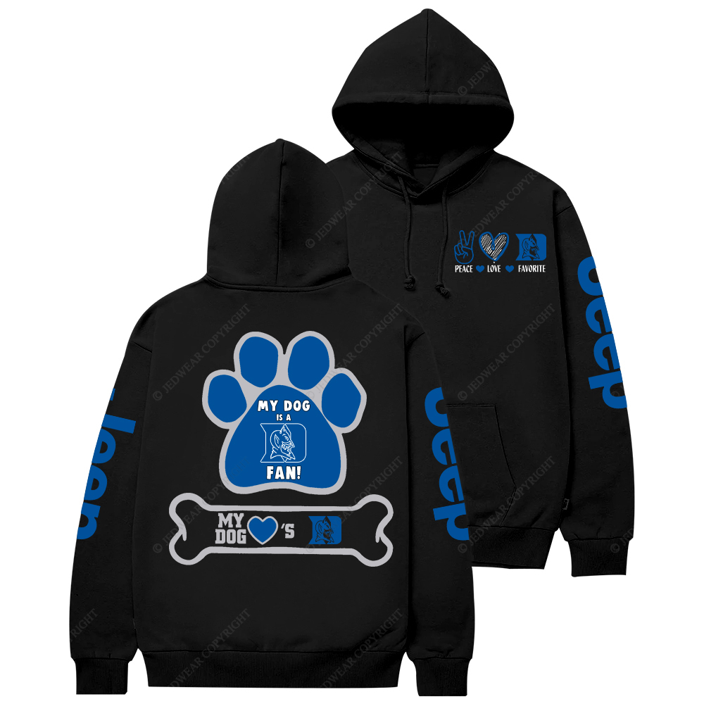 Duke Bluedevil Paw Print Jp Casual Hoodie