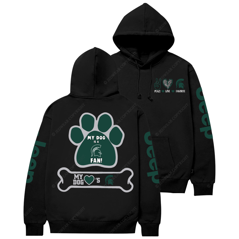 Michigan State Spartans Paw Print Jp Casual Hoodie