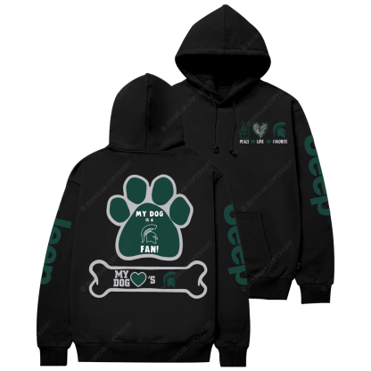 Michigan State Spartans Paw Print Jp Casual Hoodie