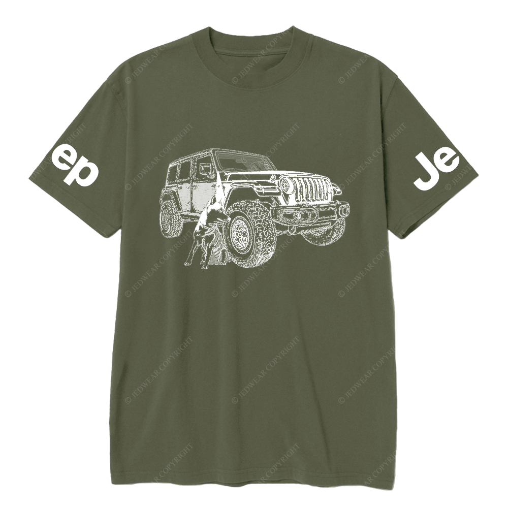 The Puppy Sits Next To The Off-Road JP T-Shirt
