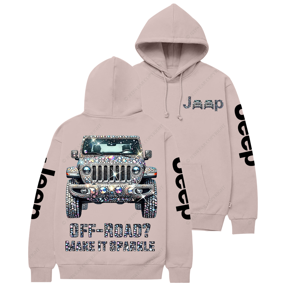 Bling Sparkle Rhinestone Car Glam Girl Jp Casual Hoodie