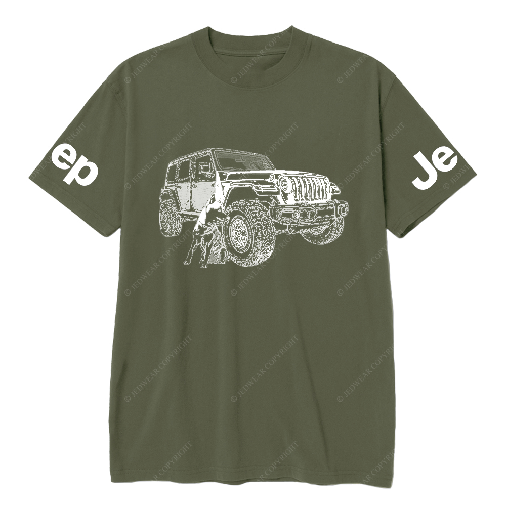 The Puppy Sits Next To The Off-Road JP T-Shirt