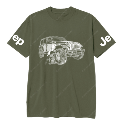 The Puppy Sits Next To The Off-Road JP T-Shirt