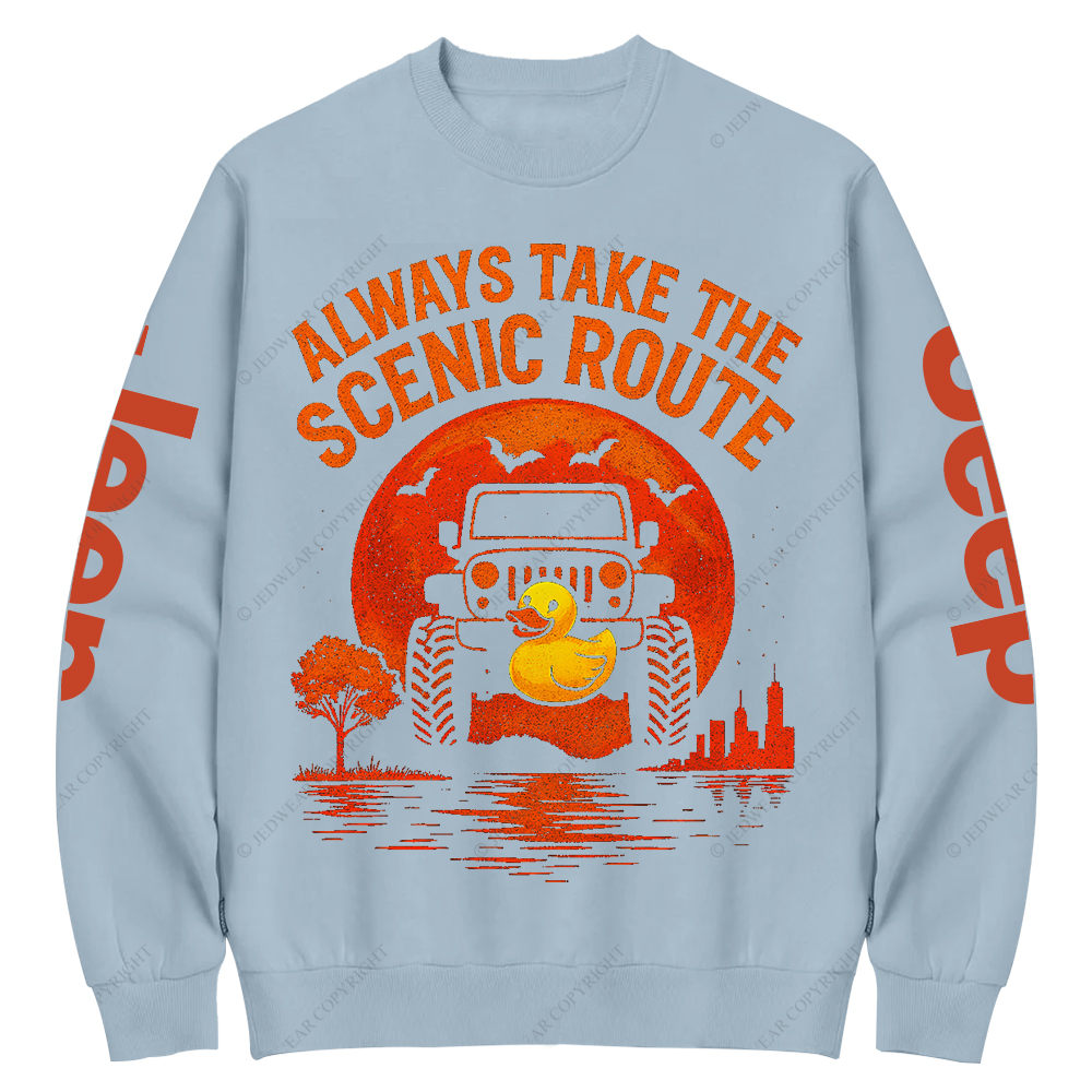 Duck Always Take The Scenic Route Jp Crew Neck Sweatshirt