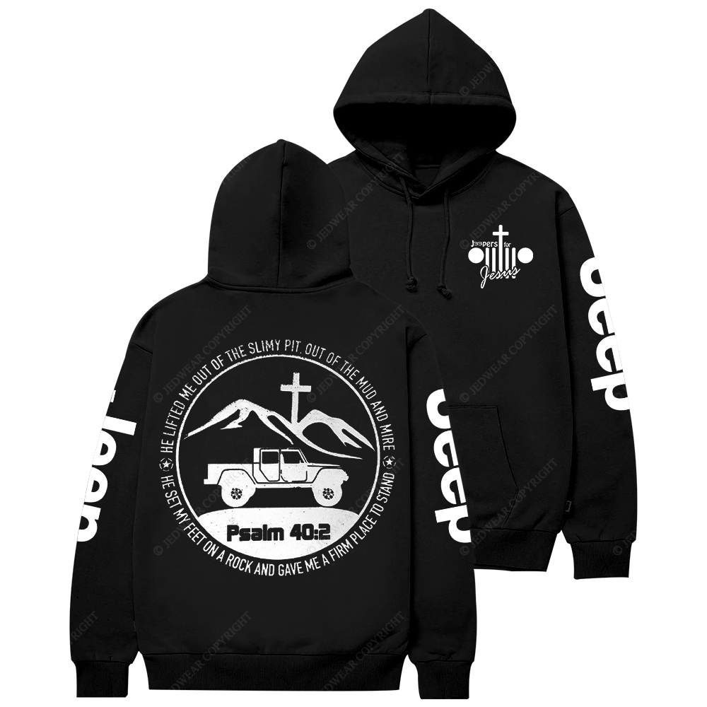 Religion Jesus The Lifted Me Out Of The Slimy Pit Psalm 40:2 Jp Casual Hoodie