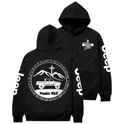 Religion Jesus The Lifted Me Out Of The Slimy Pit Psalm 40:2 Jp Casual Hoodie
