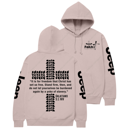 Faith Galatians 5:1 niv Religion Jesus Jp Casual Hoodie