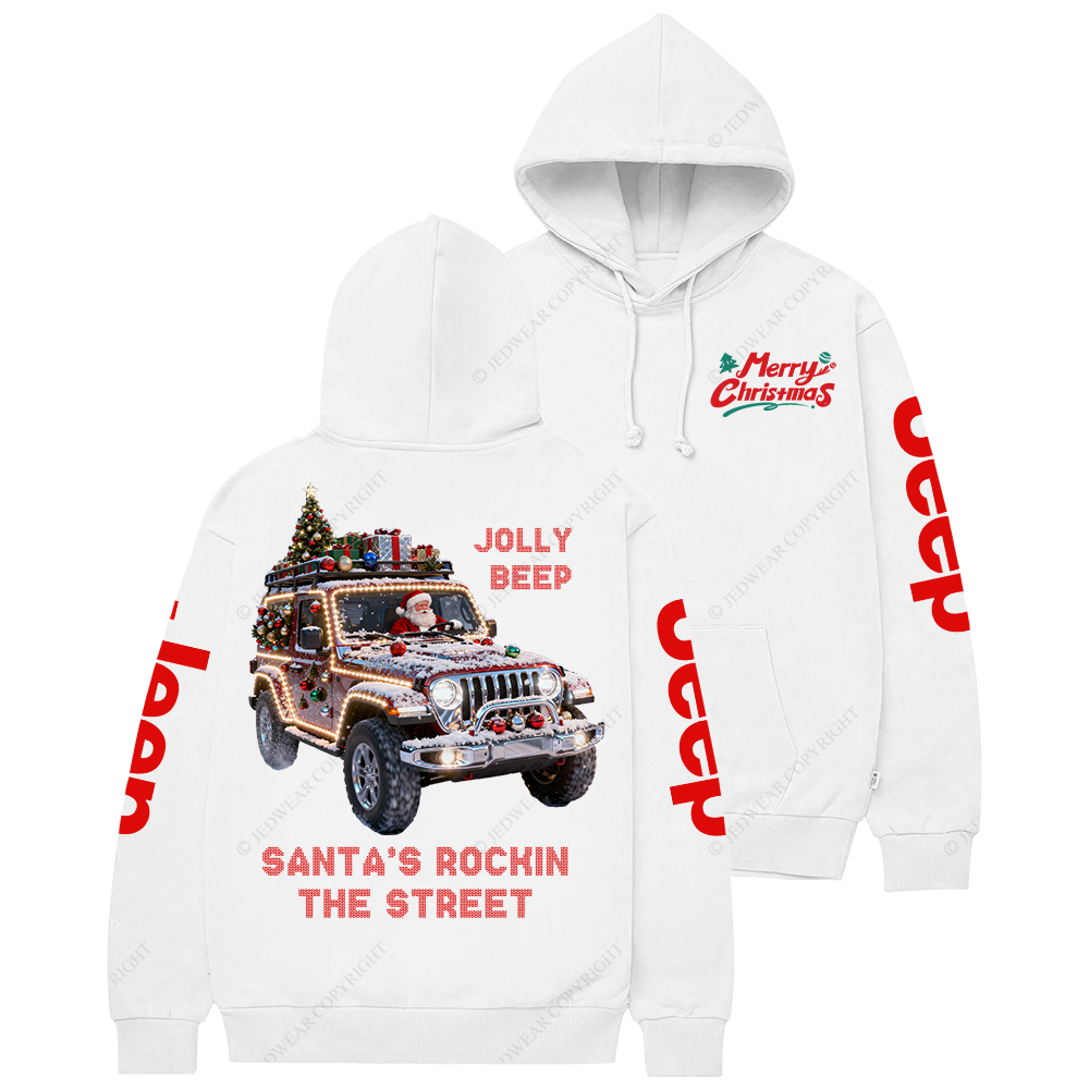 Santa’s Rockin The Street Merry Christmas Jp Casual Hoodie