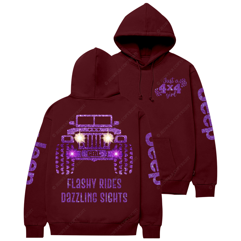 Purple Bling Car Flashy Rides Dazzling Sights Jp Casual Hoodie