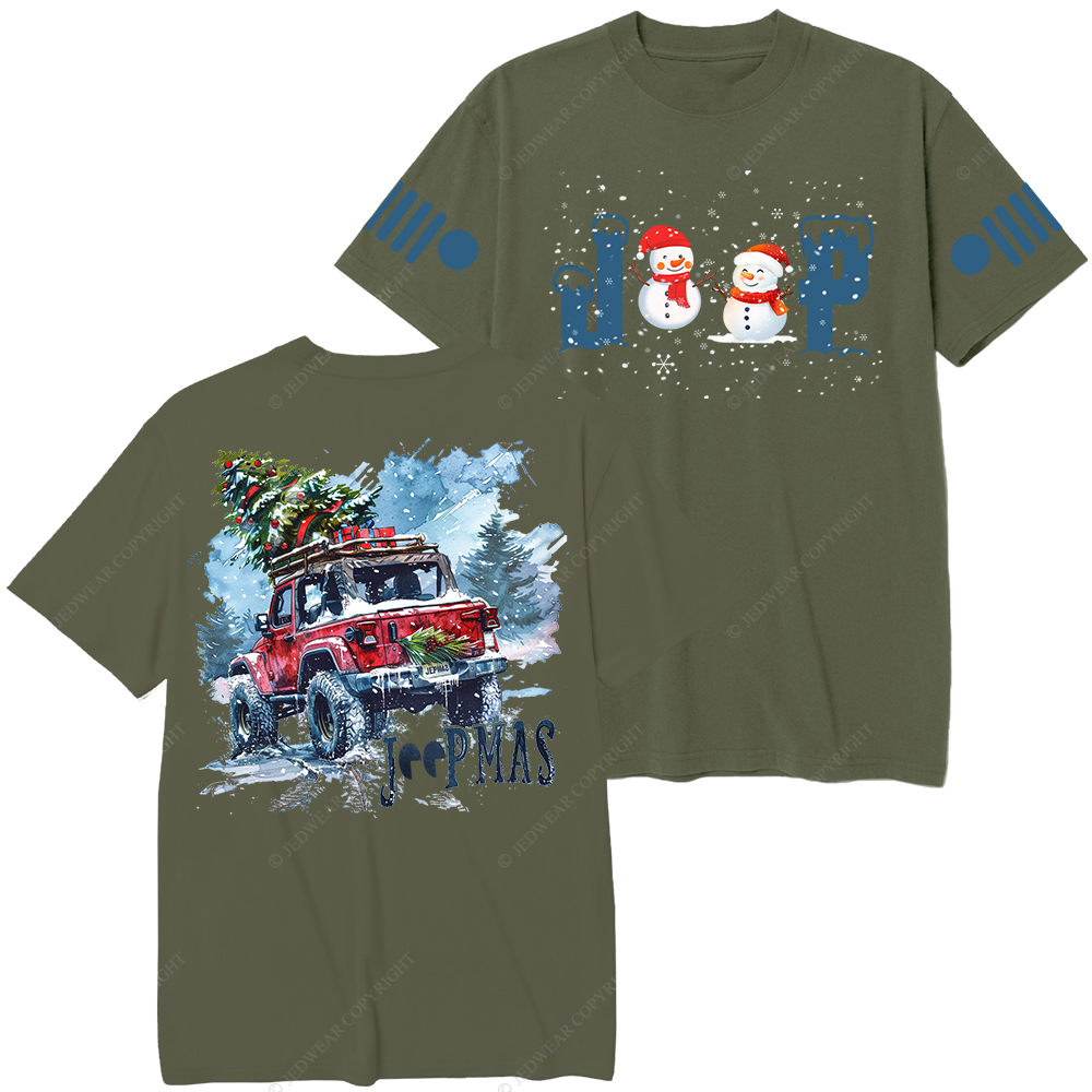Snowflake Forest Merry Christmas Snowman Jp T-Shirt