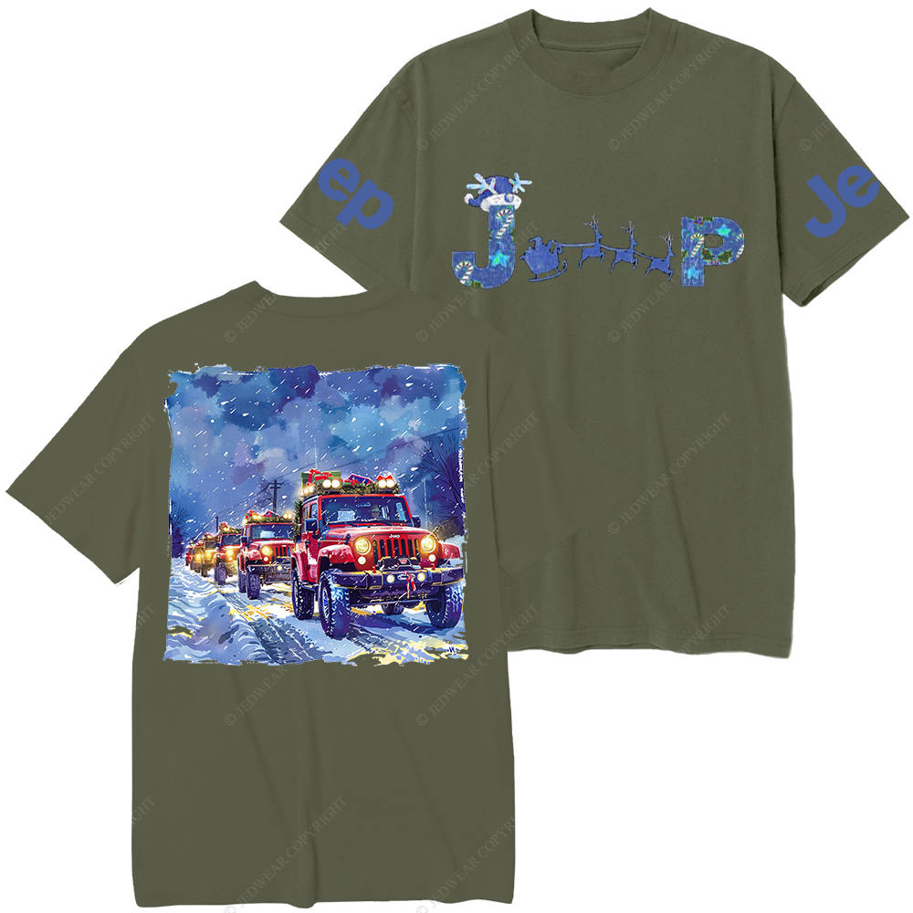 Blue Car Merry Christmas Jp T-Shirt