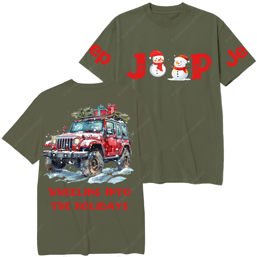 Christmas Wheeling Into the Holidays Jp T-Shirt