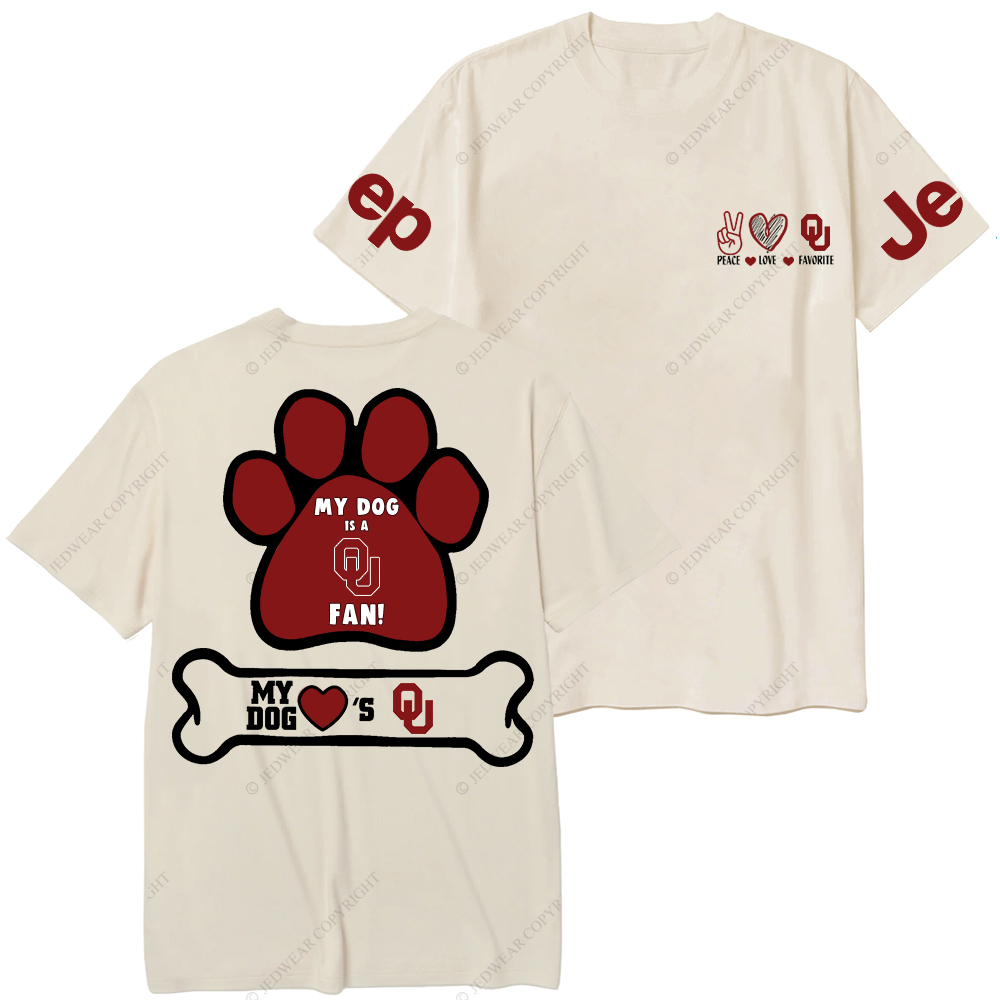 Oklahoma Sooners Paw Print Jp T-Shirt