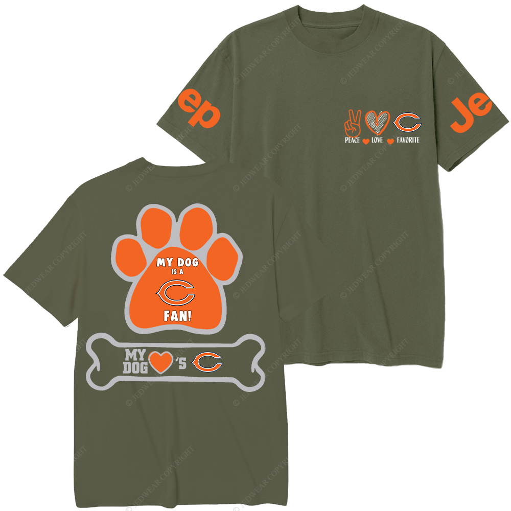 Chicago Bears Paw Print Jp T-Shirt