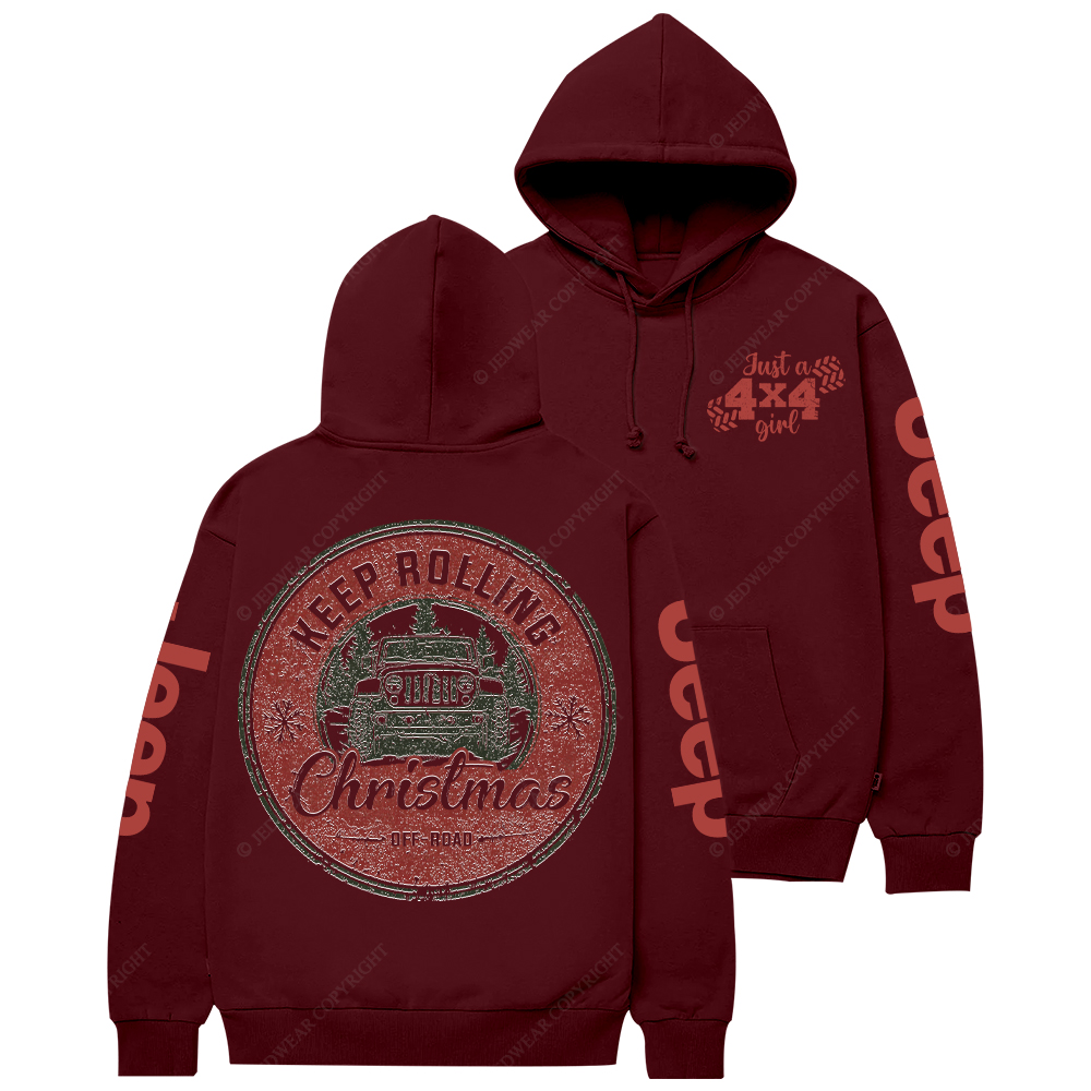 Keep Rolling Christmas Off-Road Jp Casual Hoodie