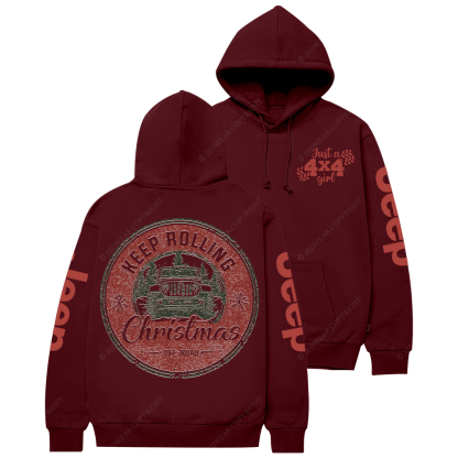 Keep Rolling Christmas Off-Road Jp Casual Hoodie