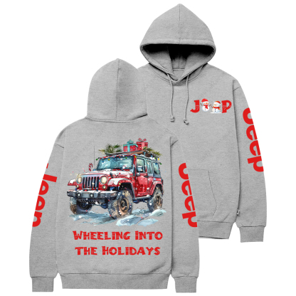 Christmas Wheeling Into The Holidays Jp Casual Hoodie